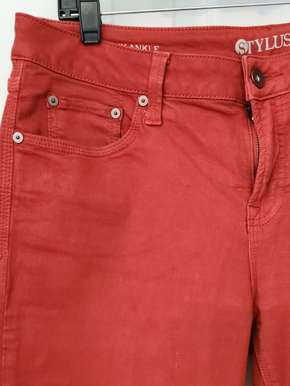 Stylus Women's Brick Red Skinny Jeans - Picture 3 of 7